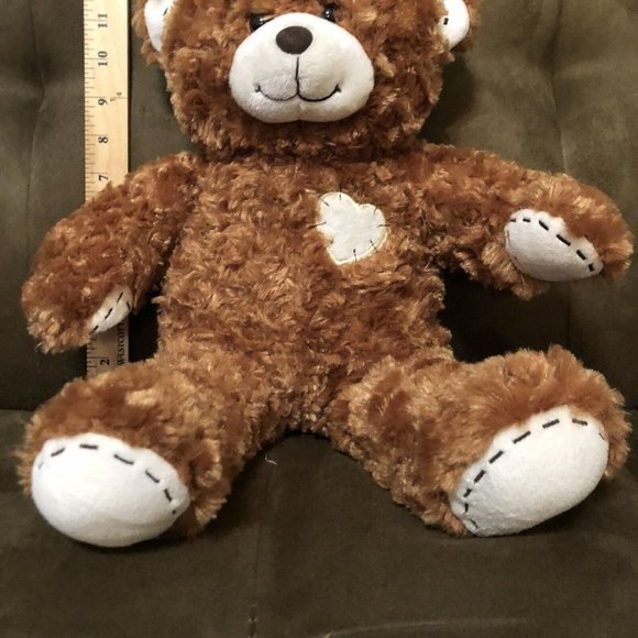 Build-A-Bear  Champ Brown Patch Work - Stitched Teddy Bear Plush BABW Gift - Picture 4 of 10